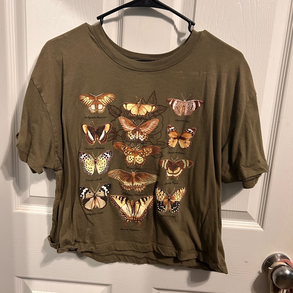 Green butterfly shirt